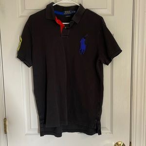 Ralph Lauren Men’s Custom Fit Polo, Black, size L